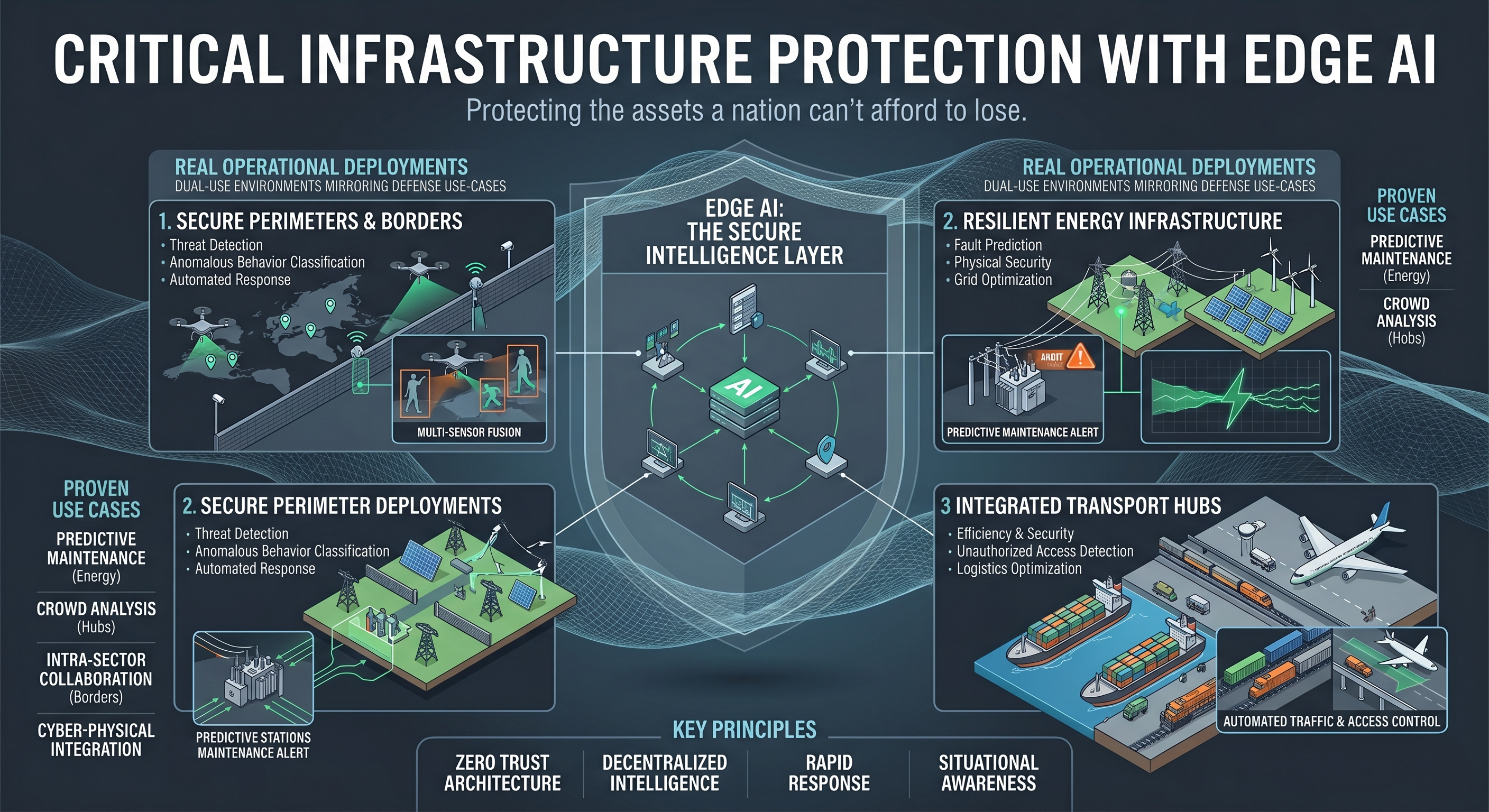 PHOENIX AI edge-AI deployment across critical-infrastructure environments — perimeters, energy and transport hubs
